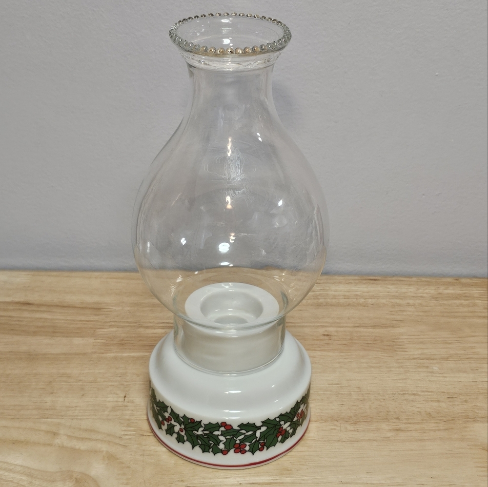 Vintage Colonial Candle Holly Ridge Christmas Tapered Candlestick Holder